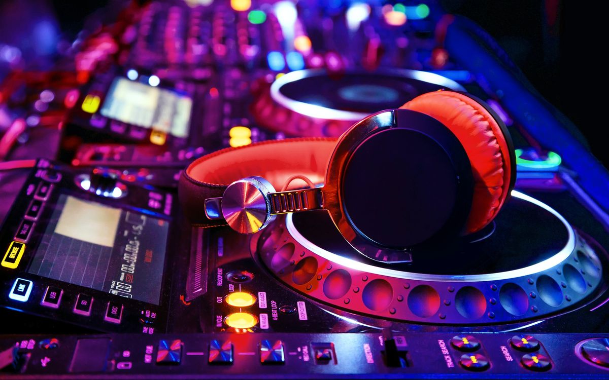 DJ decks and controller